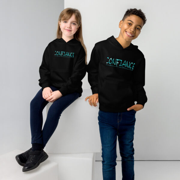 Confiance Bleu - Sweat à capuche polaire pour enfants