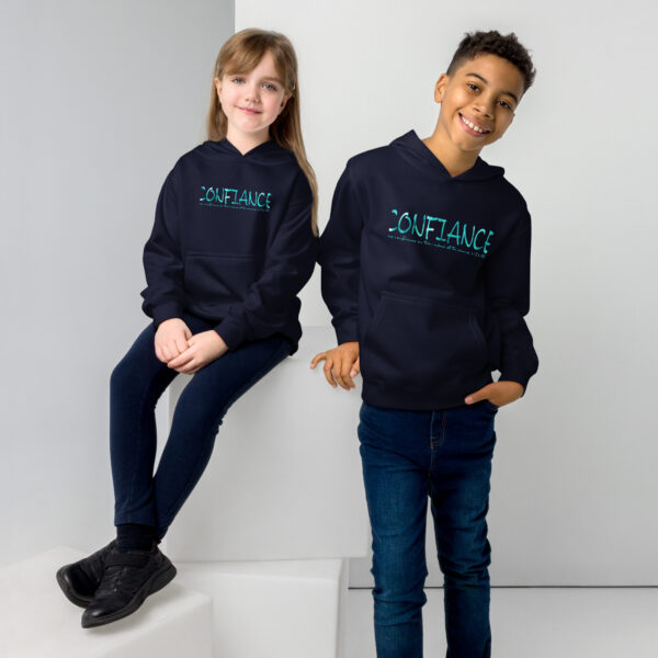 Confiance Bleu - Sweat à capuche polaire pour enfants – Image 2