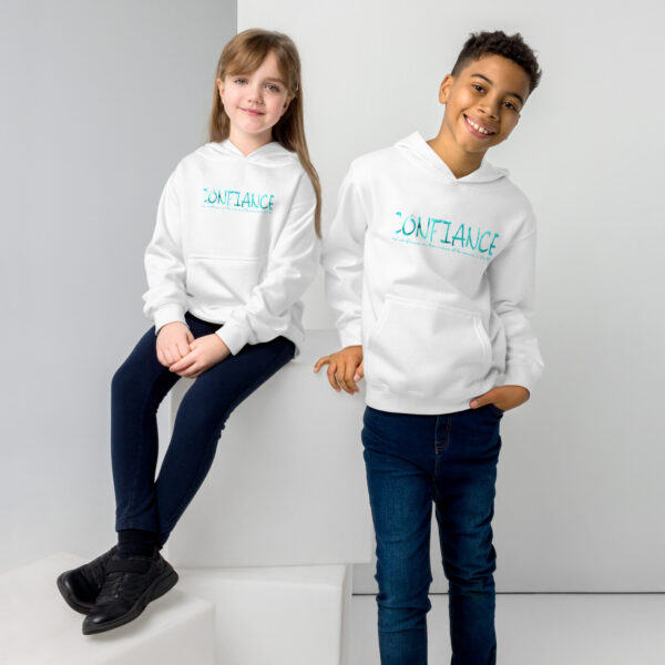Confiance Bleu - Sweat à capuche polaire pour enfants – Image 3