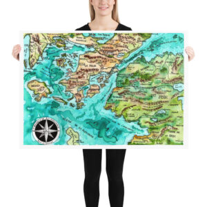 Atlas de la Vie - Carte des émotions - affiche en cm EUROPE
