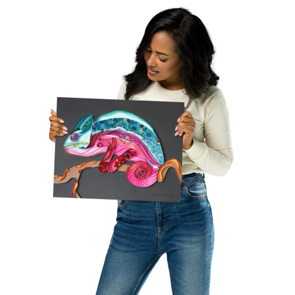 Caméléon Rainbow - poster en pouces
