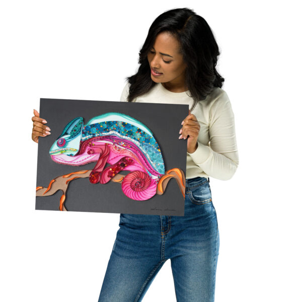 Caméléon Rainbow - poster en pouces – Image 2