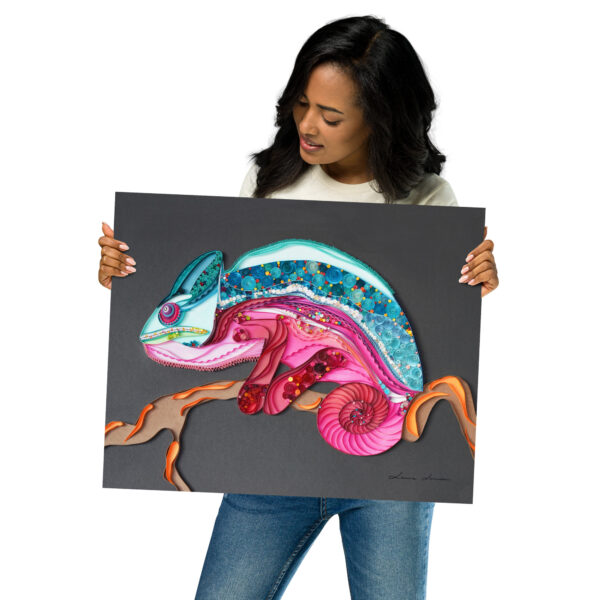 Caméléon Rainbow - poster en pouces – Image 3