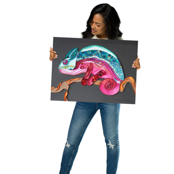 Caméléon Rainbow - poster en pouces – Image 4